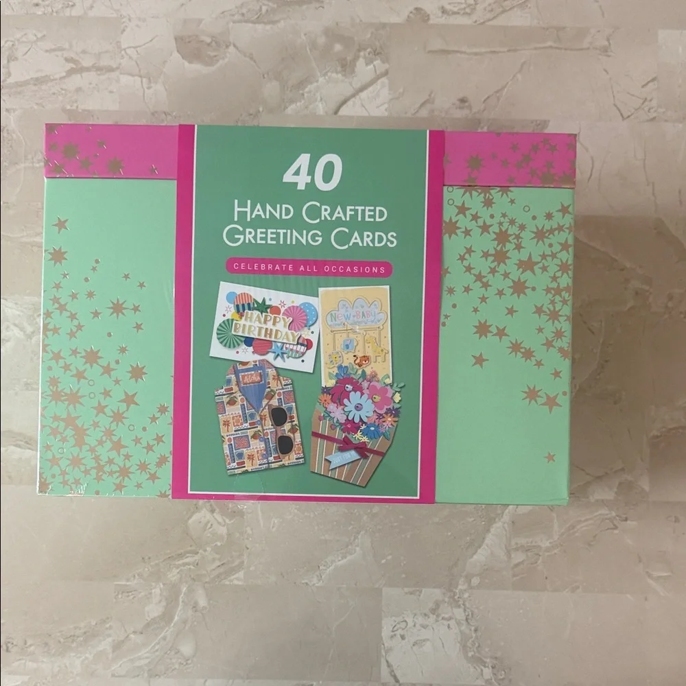 Hand Crafted Greeting Cards Set with a Keepsake Box - 40 Pack - All Occasions - Picture 1 of 5